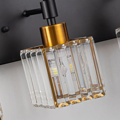 Ora - Lustres de salle de bain modernes à cristaux, à intensité variable, pour miroir, éclairage de vanité glamour