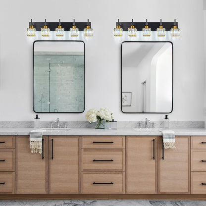 Ora - Lustres de salle de bain modernes à cristaux, à intensité variable, pour miroir, éclairage de vanité glamour