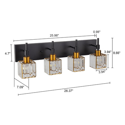 Ora - Lustres de salle de bain modernes à cristaux, à intensité variable, pour miroir, éclairage de vanité glamour