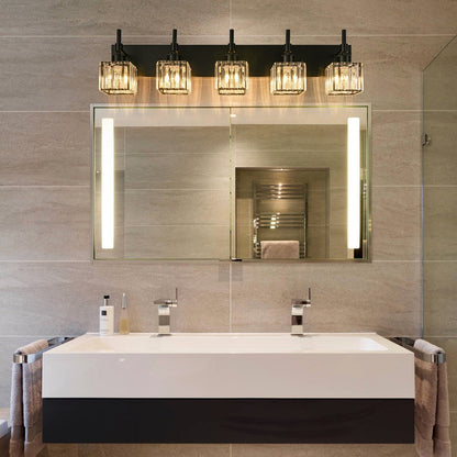 Ora - Lustres de salle de bain modernes à cristaux, à intensité variable, pour miroir, éclairage de vanité glamour