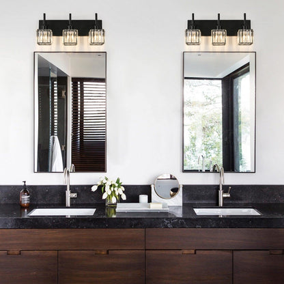 Ora - Lustres de salle de bain modernes à cristaux, à intensité variable, pour miroir, éclairage de vanité glamour