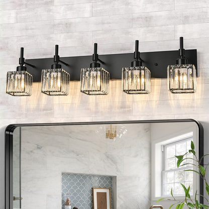 Ora - Lustres de salle de bain modernes à cristaux, à intensité variable, pour miroir, éclairage de vanité glamour