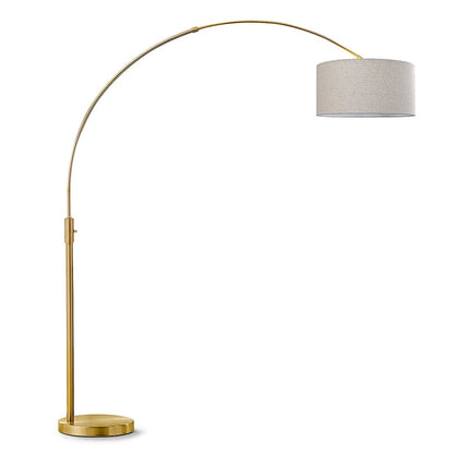 Lampe de sol à arche rétractable Orbita 81H à LED, intensité variable, ampoule incluse, finition laiton antique.