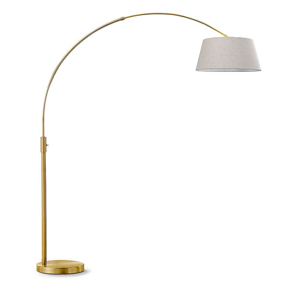 Lampe de sol à arche rétractable Orbita 81H à LED, intensité variable, ampoule incluse, finition laiton antique.
