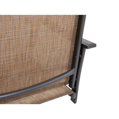 Ensemble de 2 chaises pivotantes de jardin, tissu Textilene, cadre en fer.