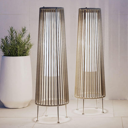 Lot de 2 lampes solaires d'extérieur, lampes solaires en osier pour terrasse, résistantes aux intempéries, étanches, pour véranda, jardin, cour.
