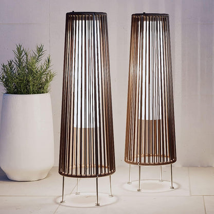 Lot de 2 lampes solaires d'extérieur, lampes solaires en osier pour terrasse, résistantes aux intempéries, étanches, pour véranda, jardin, cour.