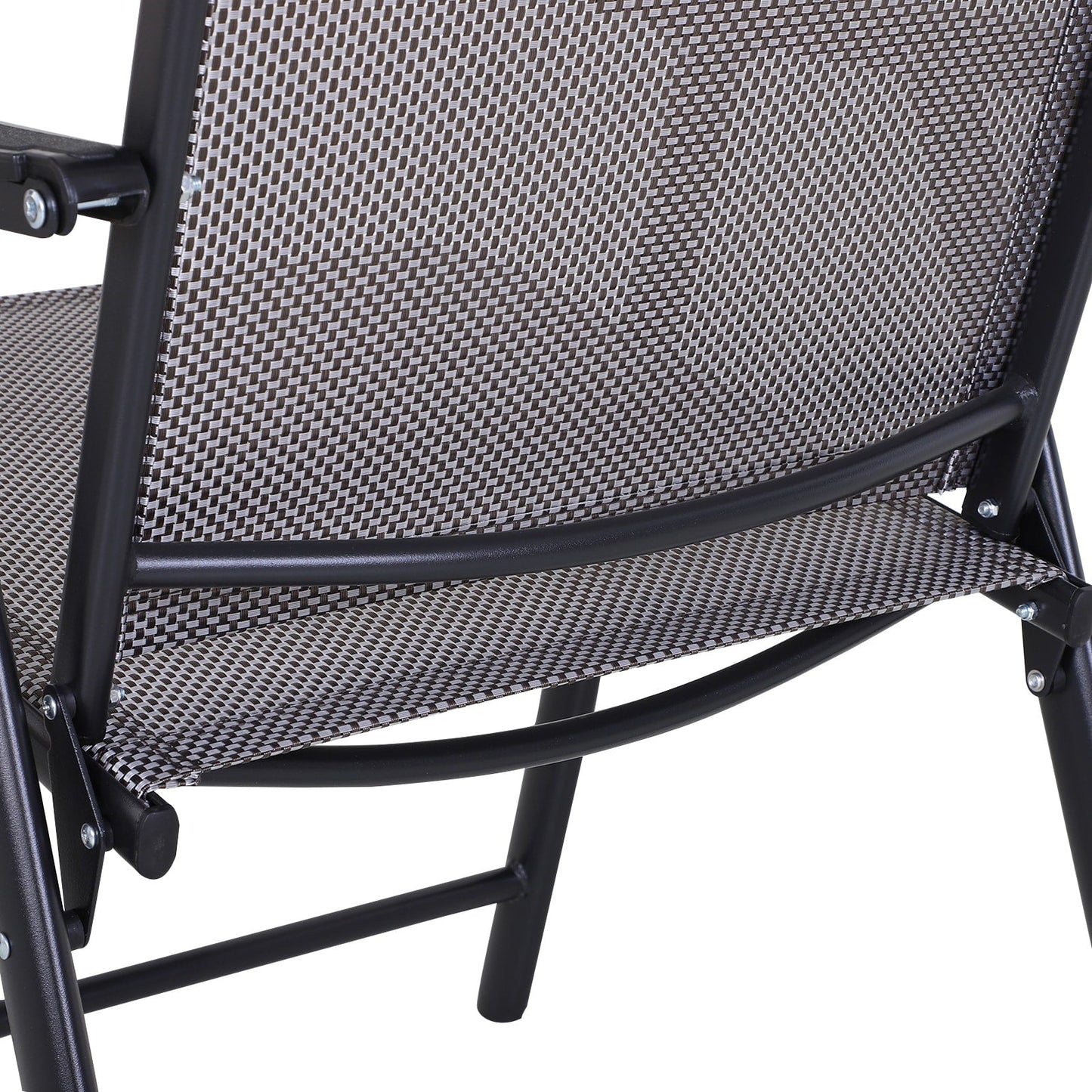 Outsunny Ensemble de 4 chaises de jardin pliantes avec un design simple et chic, confortables pour la terrasse, le jardin, la cour et les voyages.
