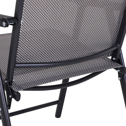 Outsunny Ensemble de 4 chaises de jardin pliantes avec un design simple et chic, confortables pour la terrasse, le jardin, la cour et les voyages.