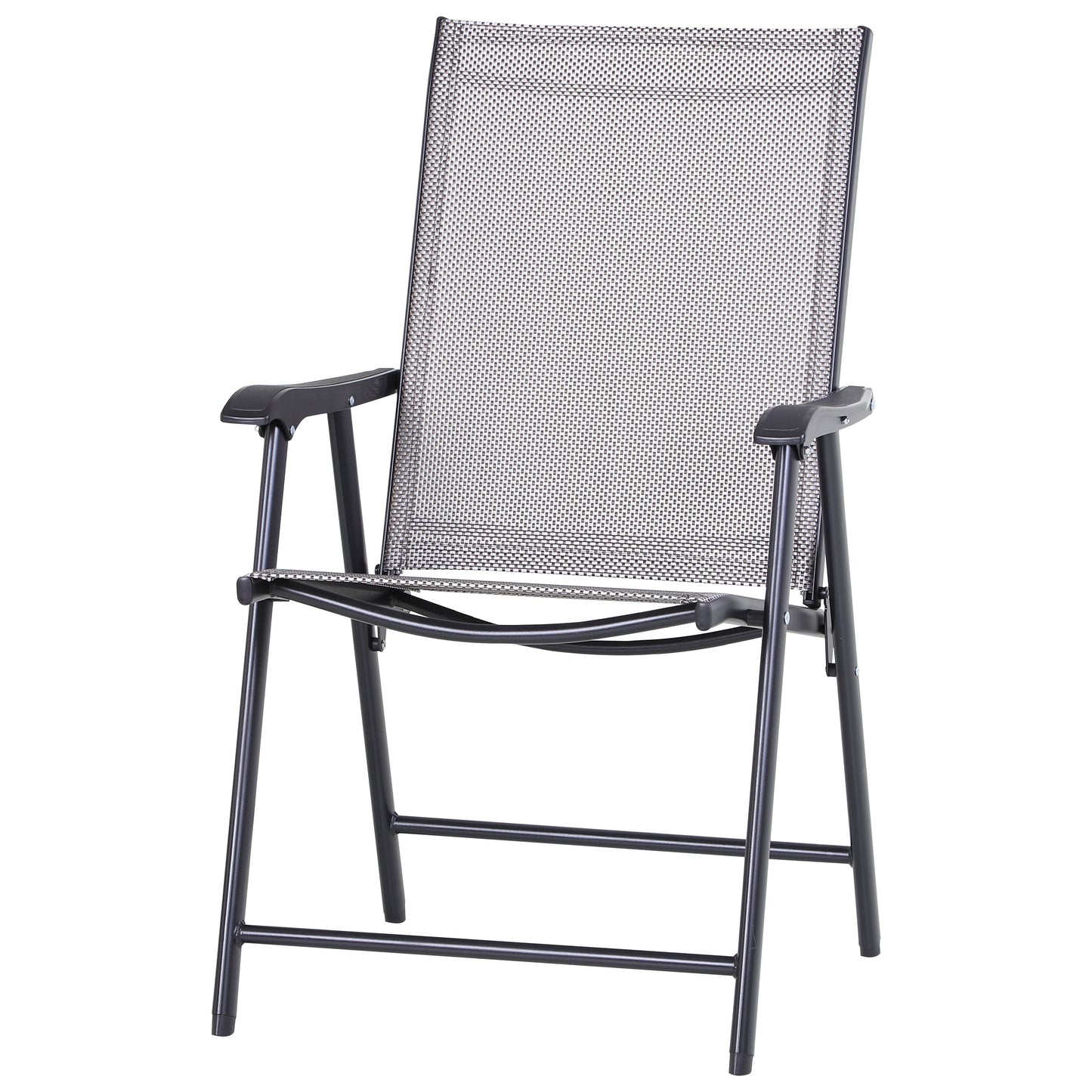 Outsunny Ensemble de 4 chaises de jardin pliantes avec un design simple et chic, confortables pour la terrasse, le jardin, la cour et les voyages.