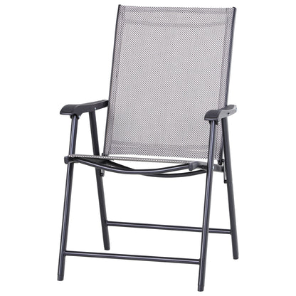 Outsunny Ensemble de 4 chaises de jardin pliantes avec un design simple et chic, confortables pour la terrasse, le jardin, la cour et les voyages.