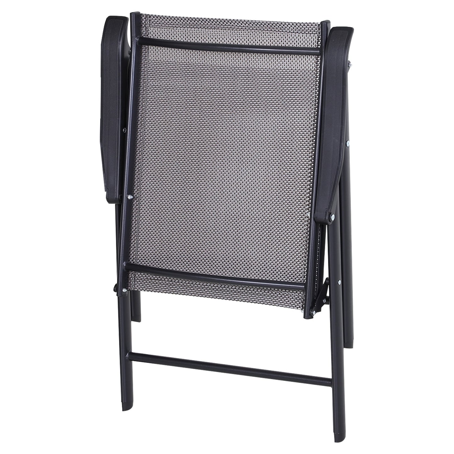 Outsunny Ensemble de 4 chaises de jardin pliantes avec un design simple et chic, confortables pour la terrasse, le jardin, la cour et les voyages.