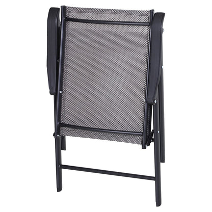 Outsunny Ensemble de 4 chaises de jardin pliantes avec un design simple et chic, confortables pour la terrasse, le jardin, la cour et les voyages.