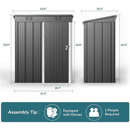 Abri de jardin en métal pour rangement extérieur, avec porte verrouillable, pour meubles de patio et outils