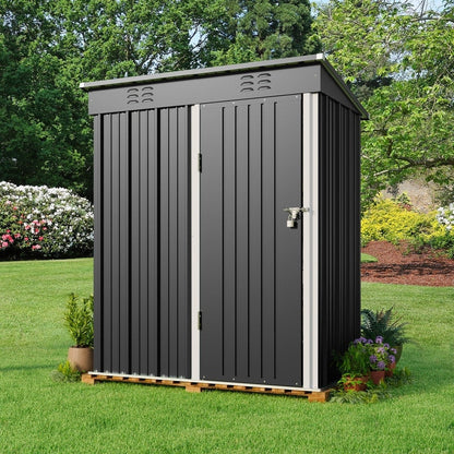 Abri de jardin en métal pour rangement extérieur, avec porte verrouillable, pour meubles de patio et outils