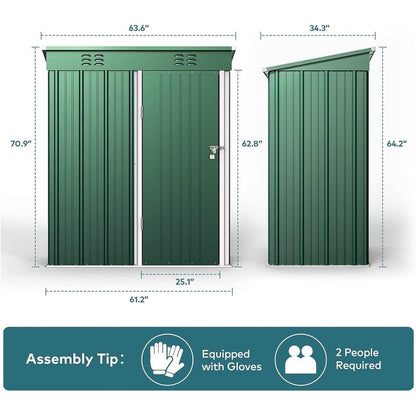 Abri de jardin en métal pour rangement extérieur, avec porte verrouillable, pour meubles de patio et outils