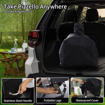 Four à pizza extérieur à bois, appareil à pizza 2 couches, grill à pizza extérieur pour fêtes de jardin - 30 cm (12 pouces)