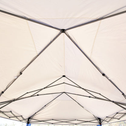 Caravane Pop-up Outsunny ultra-résistante avec cadre robuste, toit pare-UV et sac de transport pour patio, jardin, plage, cour arrière