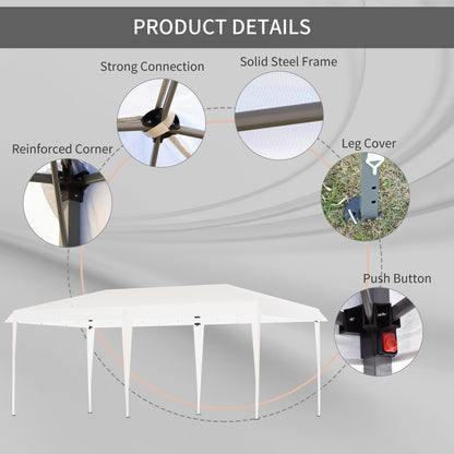 Caravane Pop-up Outsunny ultra-résistante avec cadre robuste, toit pare-UV et sac de transport pour patio, jardin, plage, cour arrière