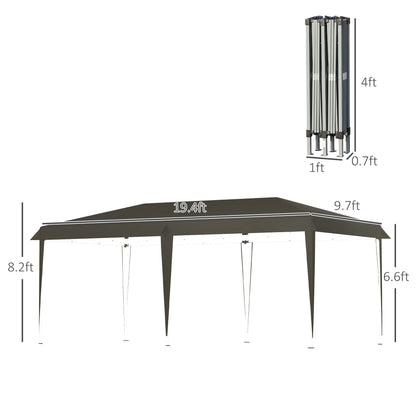 Caravane Pop-up Outsunny ultra-résistante avec cadre robuste, toit pare-UV et sac de transport pour patio, jardin, plage, cour arrière