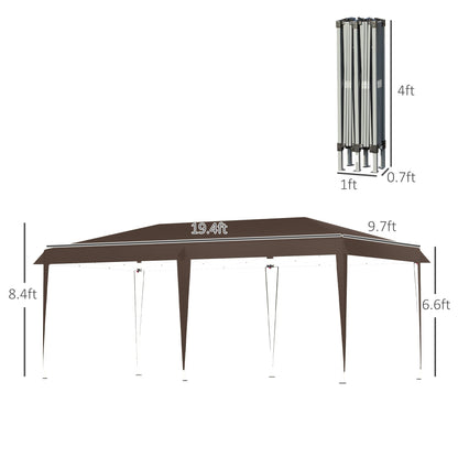 Caravane Pop-up Outsunny ultra-résistante avec cadre robuste, toit pare-UV et sac de transport pour patio, jardin, plage, cour arrière