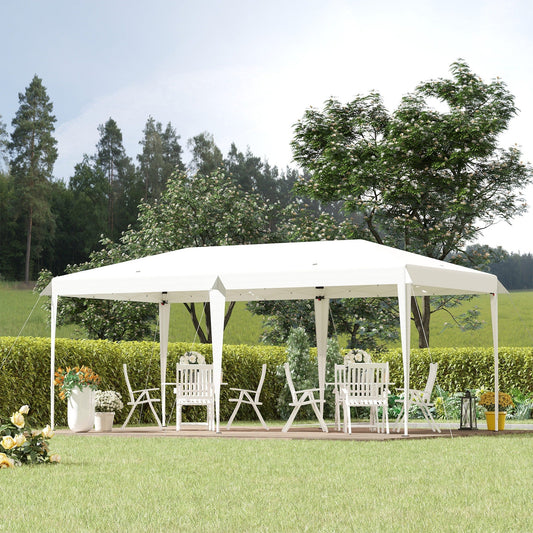 Caravane Pop-up Outsunny ultra-résistante avec cadre robuste, toit pare-UV et sac de transport pour patio, jardin, plage, cour arrière