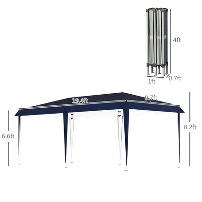Caravane Pop-up Outsunny ultra-résistante avec cadre robuste, toit pare-UV et sac de transport pour patio, jardin, plage, cour arrière