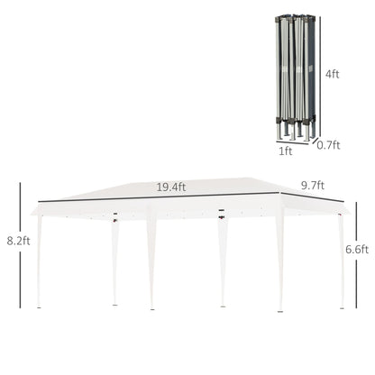 Caravane Pop-up Outsunny ultra-résistante avec cadre robuste, toit pare-UV et sac de transport pour patio, jardin, plage, cour arrière