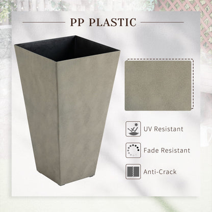 Outsunny Lot de 3 grands pots à fleurs en plastique, 71 cm de hauteur, pour l'intérieur et l'extérieur, pour entrée, patio, jardin