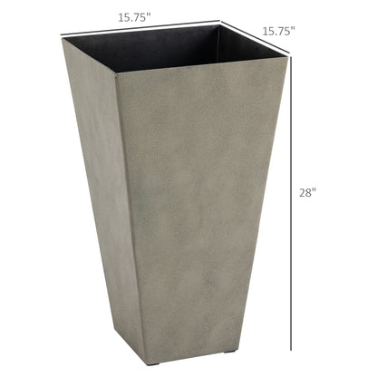 Outsunny Lot de 3 grands pots à fleurs en plastique, 71 cm de hauteur, pour l'intérieur et l'extérieur, pour entrée, patio, jardin