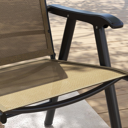 Outsunny Ensemble de 4 chaises de jardin pliantes avec un design simple et chic, confortables pour la terrasse, le jardin, la cour et les voyages.