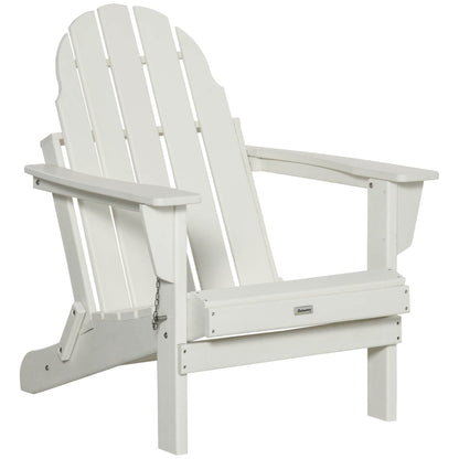 Outsunny Chaise de jardin pliante Adirondack, chaise de plage en plastique résistant aux intempéries en HDPE pour terrasse, pont et mobilier de jardin