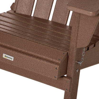 Outsunny Chaise de jardin pliante Adirondack, chaise de plage en plastique résistant aux intempéries en HDPE pour terrasse, pont et mobilier de jardin