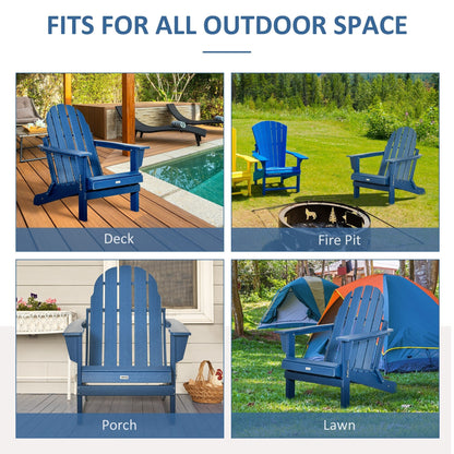 Outsunny Chaise de jardin pliante Adirondack, chaise de plage en plastique résistant aux intempéries en HDPE pour terrasse, pont et mobilier de jardin