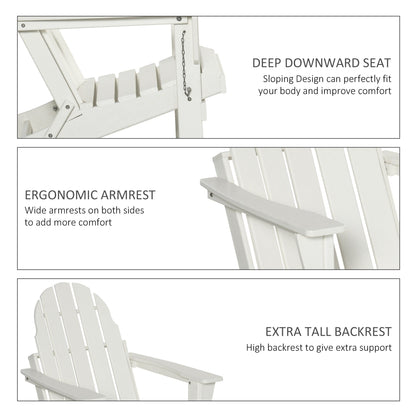 Outsunny Chaise de jardin pliante Adirondack, chaise de plage en plastique résistant aux intempéries en HDPE pour terrasse, pont et mobilier de jardin