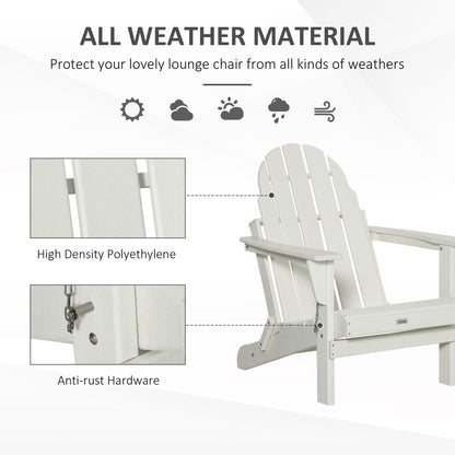 Outsunny Chaise de jardin pliante Adirondack, chaise de plage en plastique résistant aux intempéries en HDPE pour terrasse, pont et mobilier de jardin