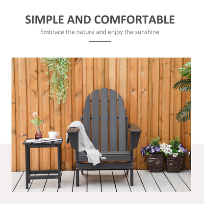 Outsunny Chaise de jardin pliante Adirondack, chaise de plage en plastique résistant aux intempéries en HDPE pour terrasse, pont et mobilier de jardin