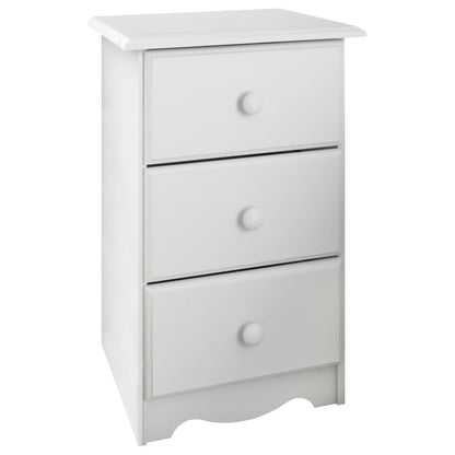 Palace Imports Table de chevet 100 % bois massif avec 3 tiroirs et poignées en métal ou en bois