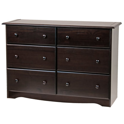 Palace Imports - Meuble de rangement à 6 tiroirs en bois massif 100%