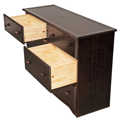 Palace Imports - Meuble de rangement à 6 tiroirs en bois massif 100%