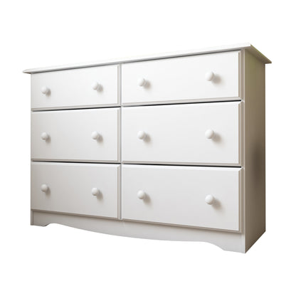 Palace Imports - Meuble de rangement à 6 tiroirs en bois massif 100%