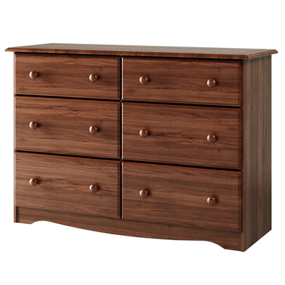 Palace Imports - Meuble de rangement à 6 tiroirs en bois massif 100%