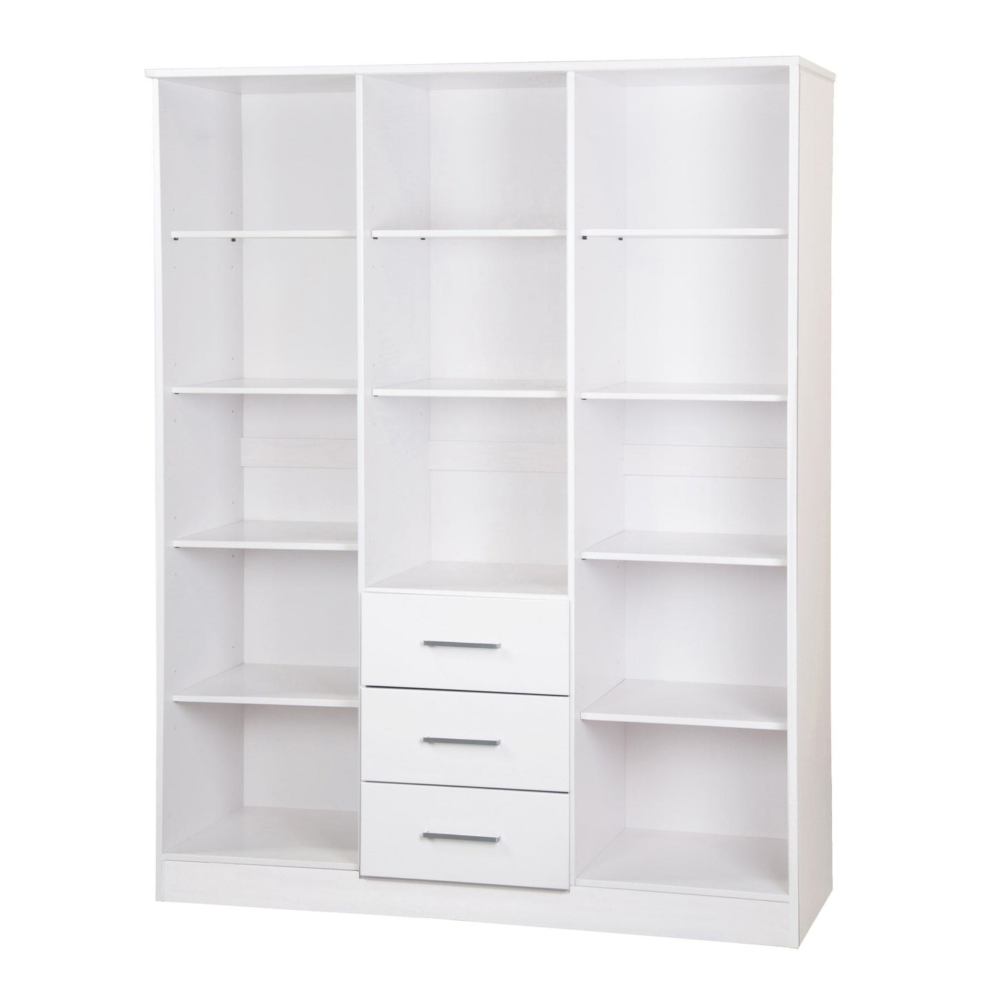 Palace Imports Armoire à 3 portes Cosmo en bois massif 100 % avec portes en bois massif ou en miroir
