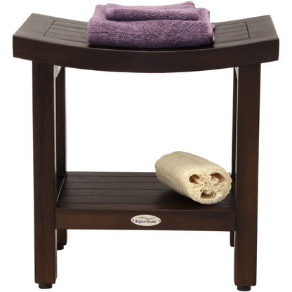 Banc de douche en teck Sumba avec étagère, breveté