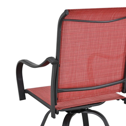 Chaise de bar à dossier haut et pivotante en métal pour extérieur, modèle Patio Festival (lot de 2)