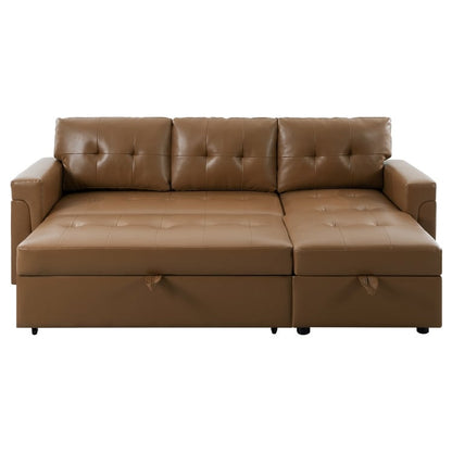 Canapé d'angle réversible avec lit escamotable, chaise longue avec rangement intégré, pieds robustes,