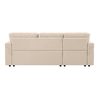 Canapé d'angle réversible avec lit escamotable, chaise longue avec rangement intégré, pieds robustes,