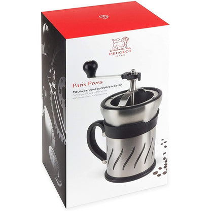 Peugeot 35257 Paris Press, broyeur à café/presse à café combiné, acier inoxydable - 7,6 x 7,6 x 15,2 cm