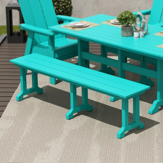 Banc de patio extérieur Polytrends Laguna en HDPE, résistant aux intempéries, 65 pouces