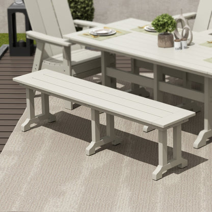 Banc de patio extérieur Polytrends Laguna en HDPE, résistant aux intempéries, 65 pouces